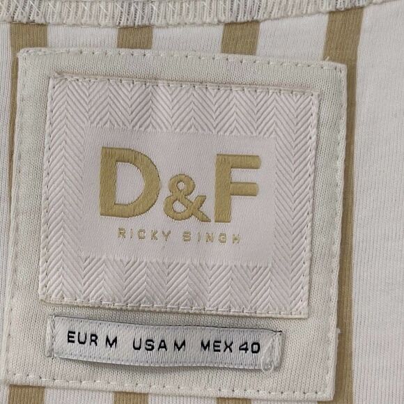 Cream Crewneck Sweatshirt Mens Size Medium Minimalist Basic D&F Ricky Singh Top - Picture 4 of 7